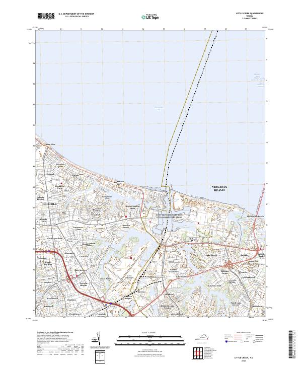 US Topo 7.5-minute map for Little Creek VA