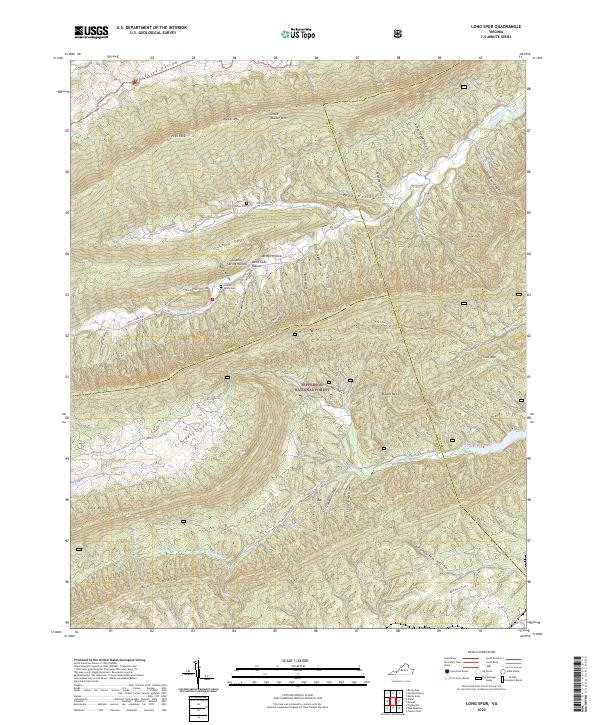 US Topo 7.5-minute map for Long Spur VA