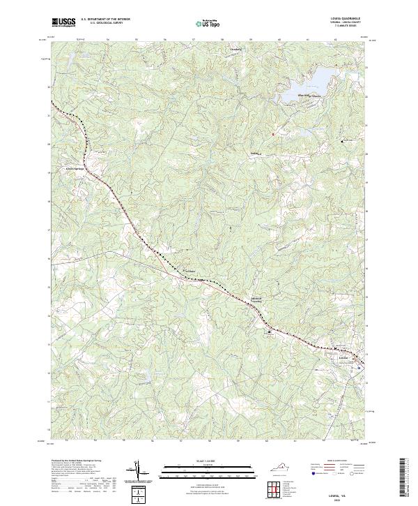 US Topo 7.5-minute map for Louisa VA