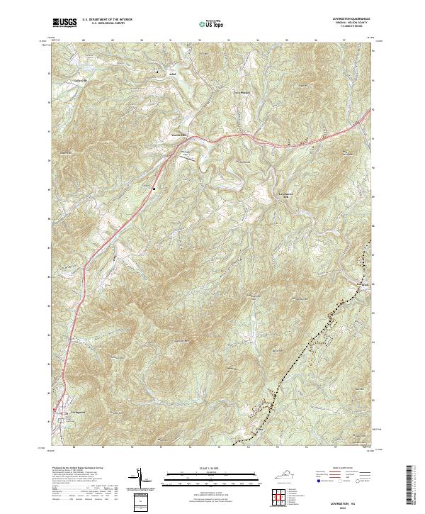 US Topo 7.5-minute map for Lovingston VA