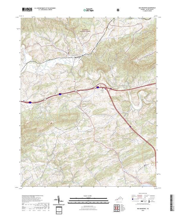 US Topo 7.5-minute map for Max Meadows VA