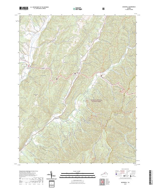 US Topo 7.5-minute map for McDowell VA