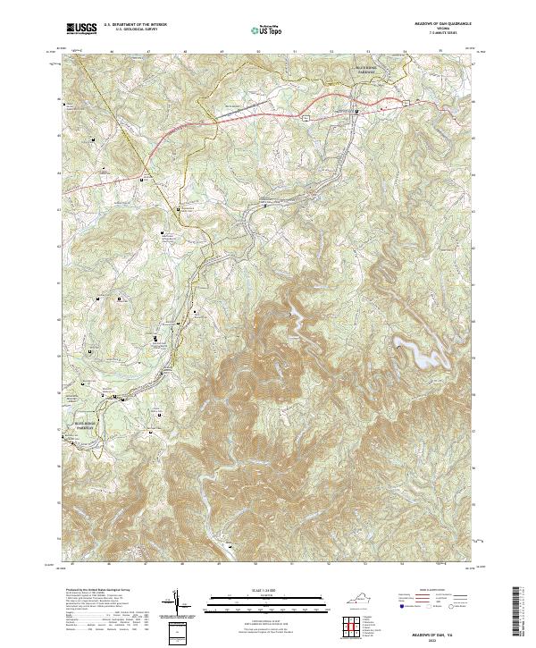 US Topo 7.5-minute map for Meadows of Dan VA