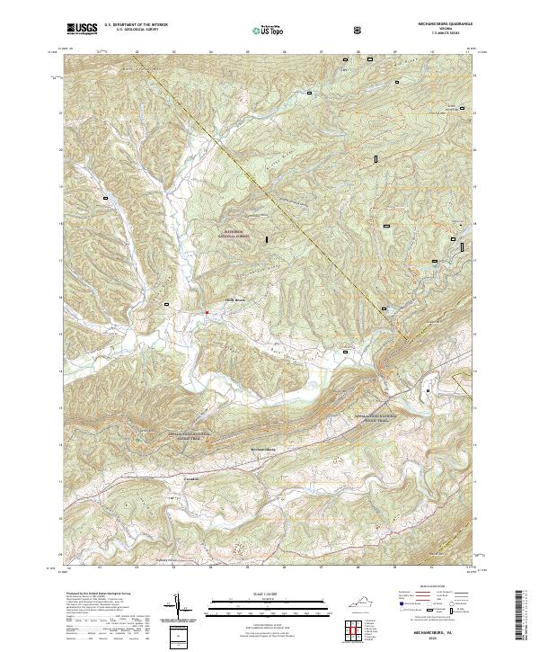 US Topo 7.5-minute map for Mechanicsburg VA