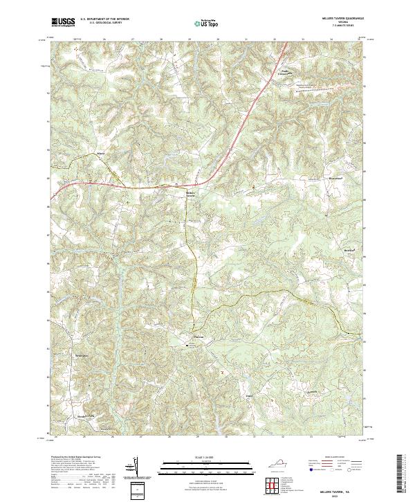 US Topo 7.5-minute map for Millers Tavern VA