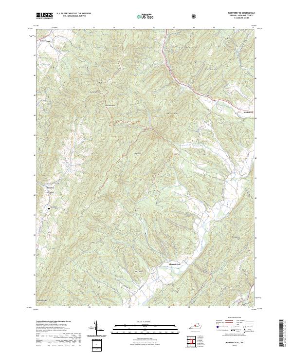 US Topo 7.5-minute map for Monterey SE VA