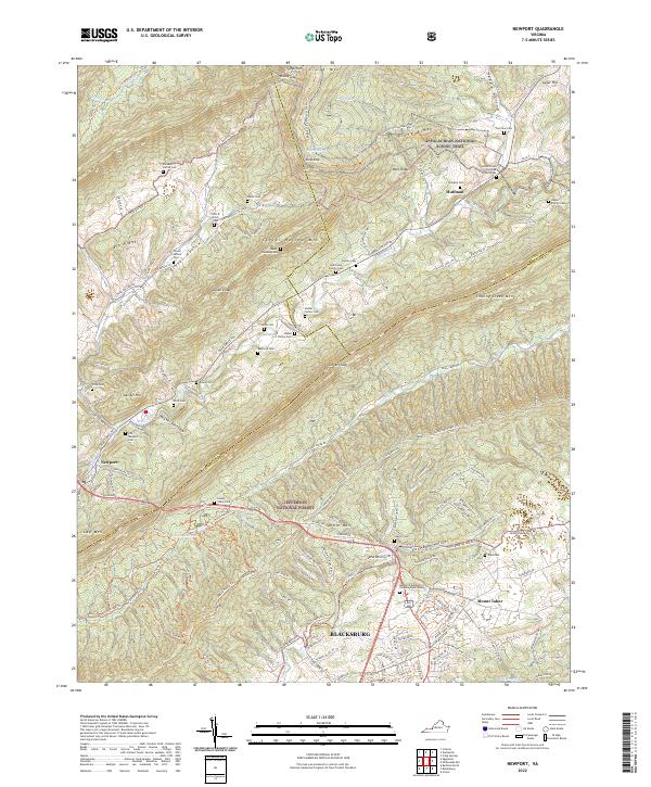 US Topo 7.5-minute map for Newport VA