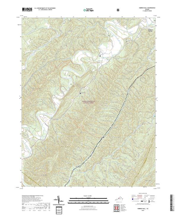 US Topo 7.5-minute map for Nimrod Hall VA