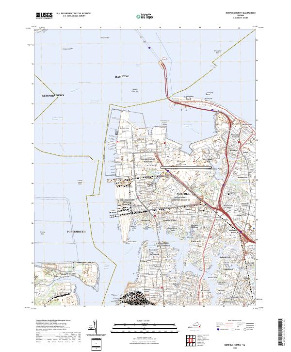 US Topo 7.5-minute map for Norfolk North VA