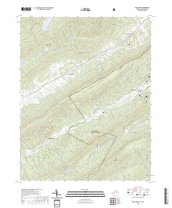 US Topo 7.5-minute map for Paint Bank VAWV