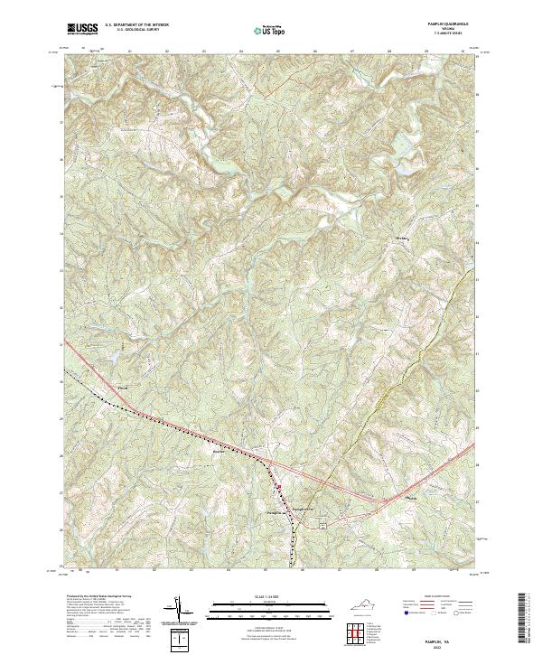 US Topo 7.5-minute map for Pamplin VA