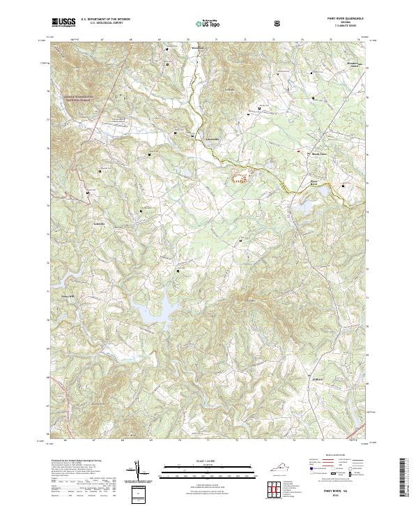 US Topo 7.5-minute map for Piney River VA