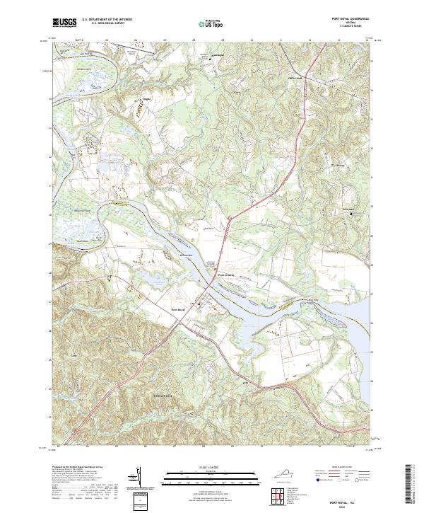 US Topo 7.5-minute map for Port Royal VA