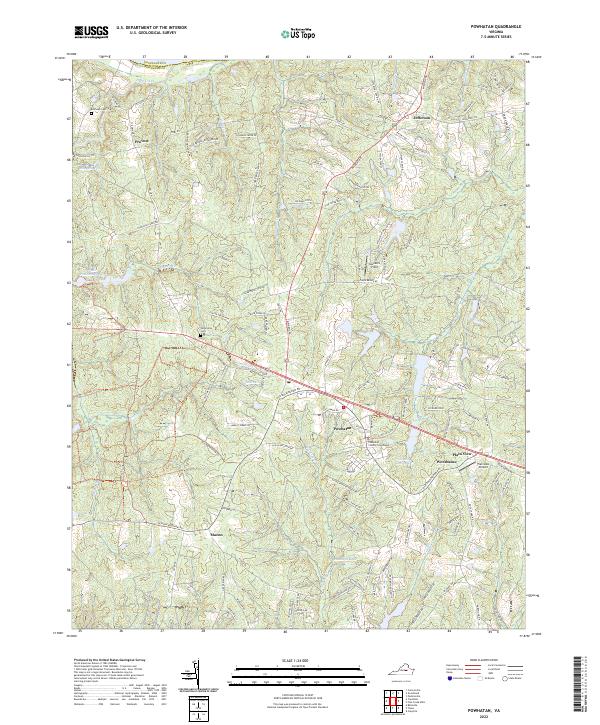 US Topo 7.5-minute map for Powhatan VA