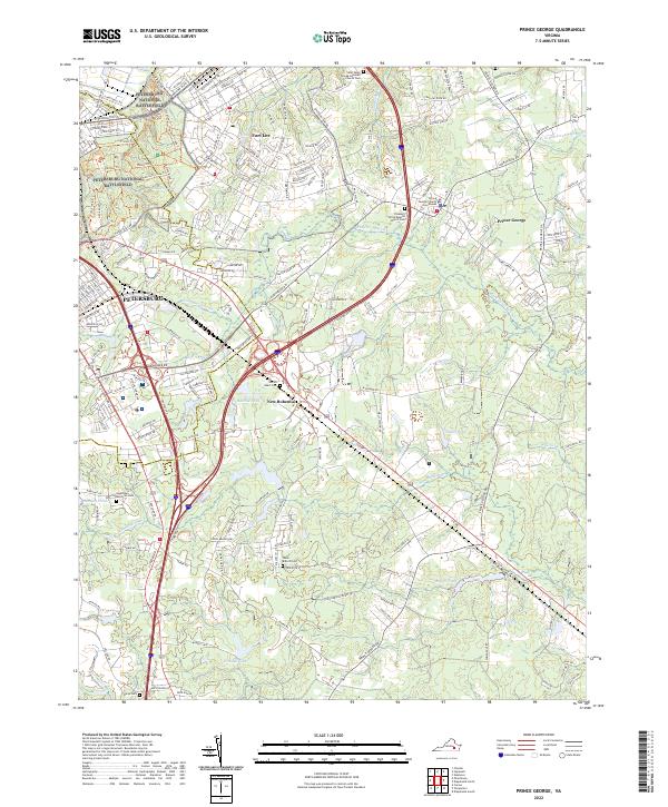 US Topo 7.5-minute map for Prince George VA