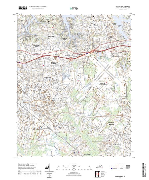 US Topo 7.5-minute map for Princess Anne VA