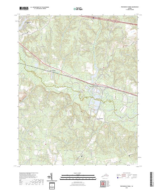 US Topo 7.5-minute map for Providence Forge VA