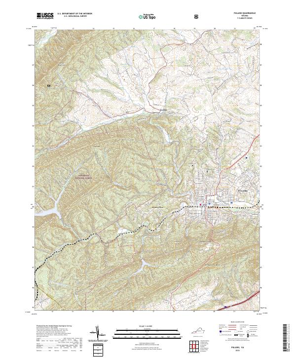 US Topo 7.5-minute map for Pulaski VA