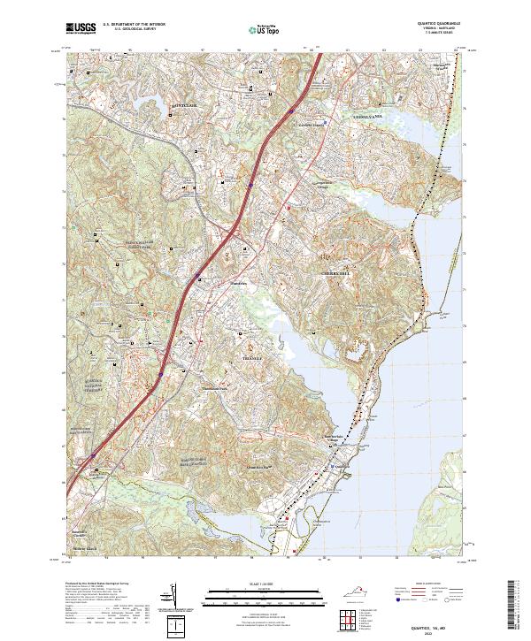 US Topo 7.5-minute map for Quantico VAMD