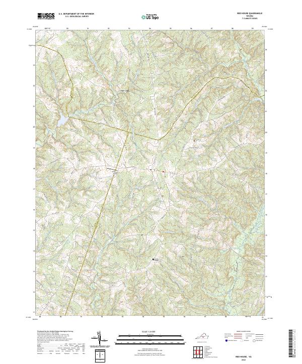 US Topo 7.5-minute map for Red House VA