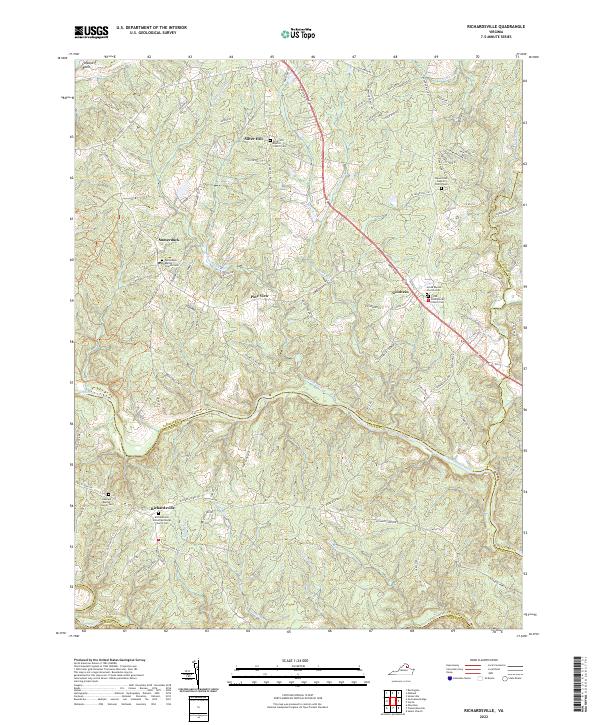 US Topo 7.5-minute map for Richardsville VA