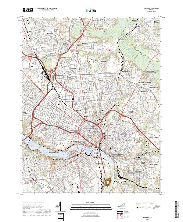 US Topo 7.5-minute map for Richmond VA