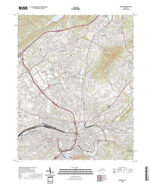 US Topo 7.5-minute map for Roanoke VA