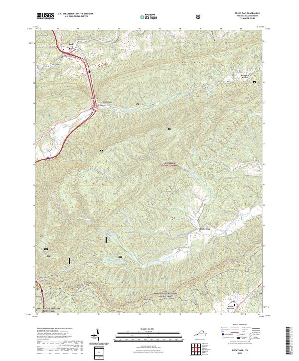 US Topo 7.5-minute map for Rocky Gap VA