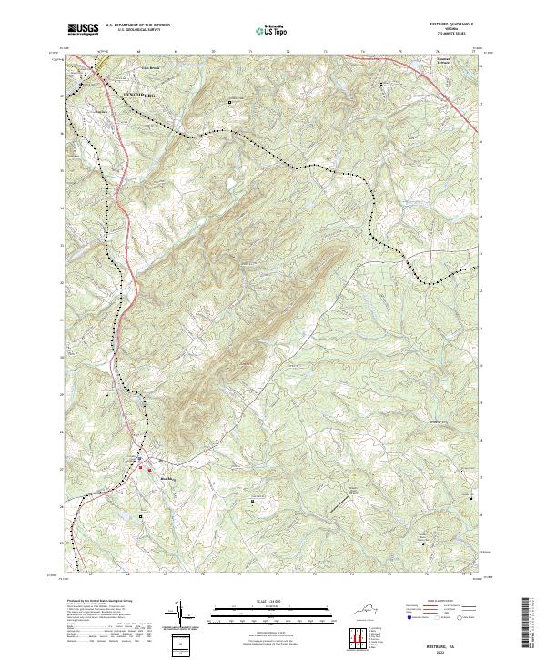 US Topo 7.5-minute map for Rustburg VA