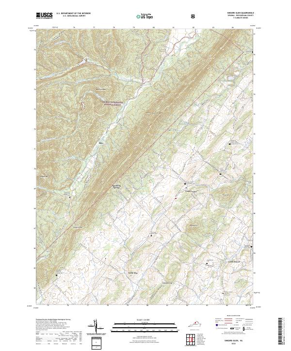 US Topo 7.5-minute map for Singers Glen VA