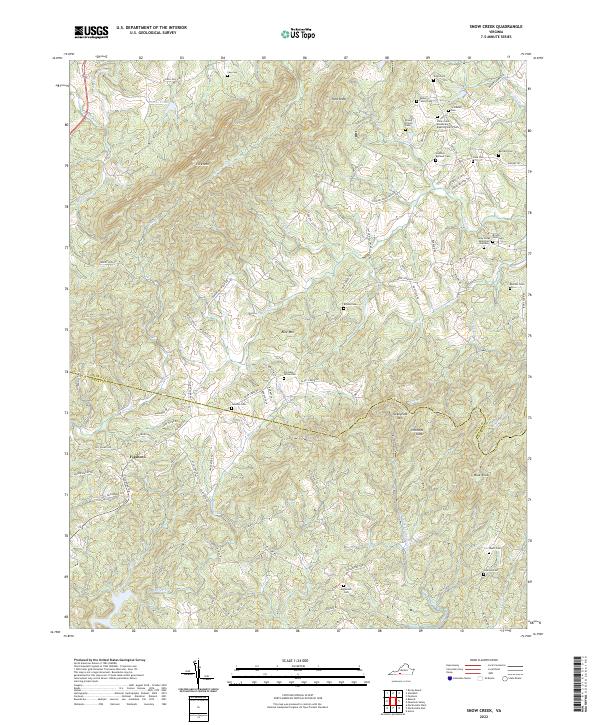 US Topo 7.5-minute map for Snow Creek VA