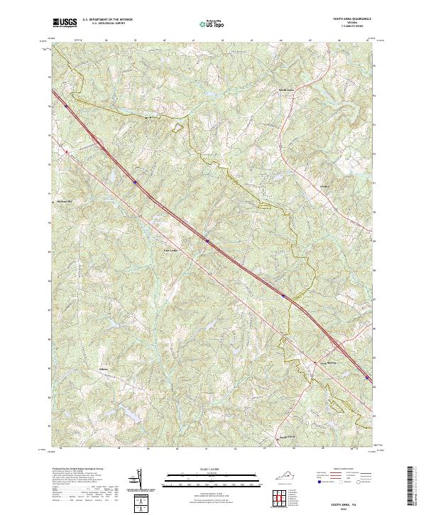 US Topo 7.5-minute map for South Anna VA