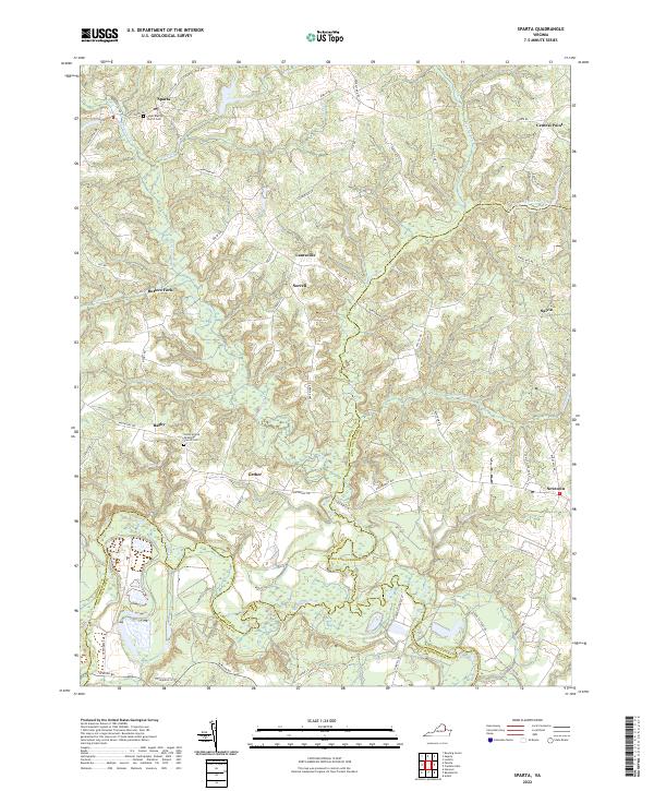 US Topo 7.5-minute map for Sparta VA
