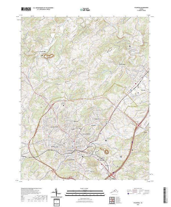 US Topo 7.5-minute map for Staunton VA