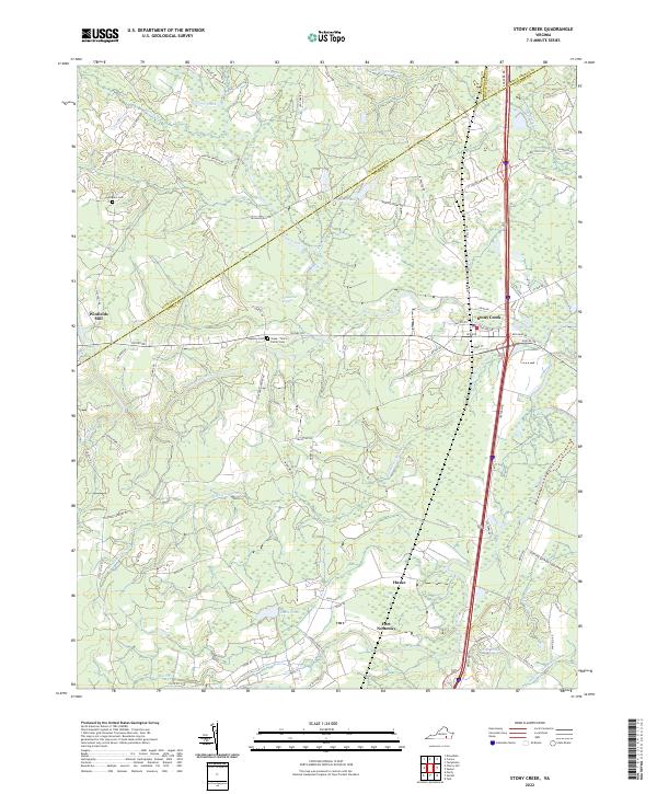 US Topo 7.5-minute map for Stony Creek VA