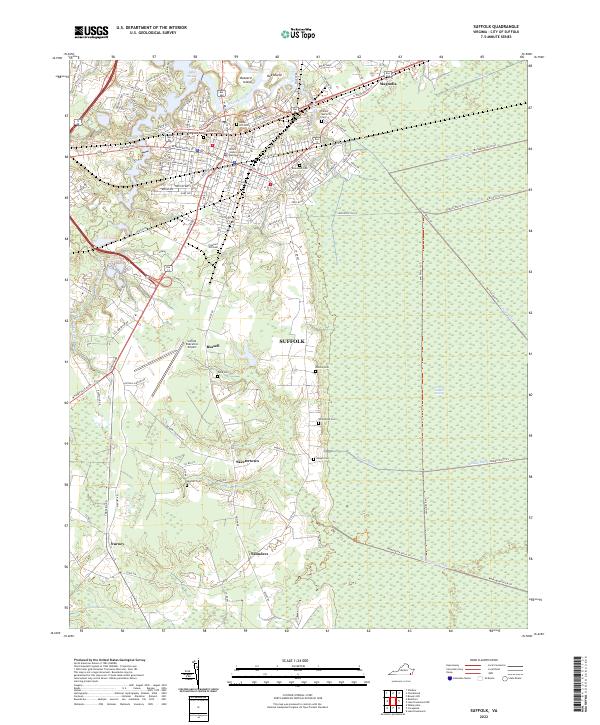 US Topo 7.5-minute map for Suffolk VA