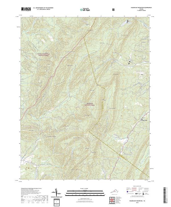 US Topo 7.5-minute map for Sugarloaf Mountain VA