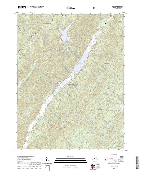 US Topo 7.5-minute map for Sunrise VAWV