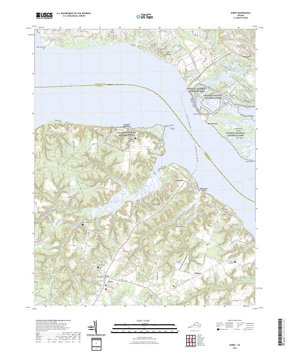 US Topo 7.5-minute map for Surry VA