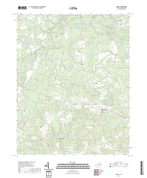 US Topo 7.5-minute map for Sussex VA