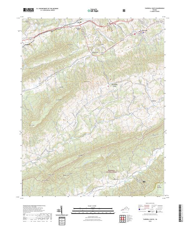 US Topo 7.5-minute map for Tazewell South VA