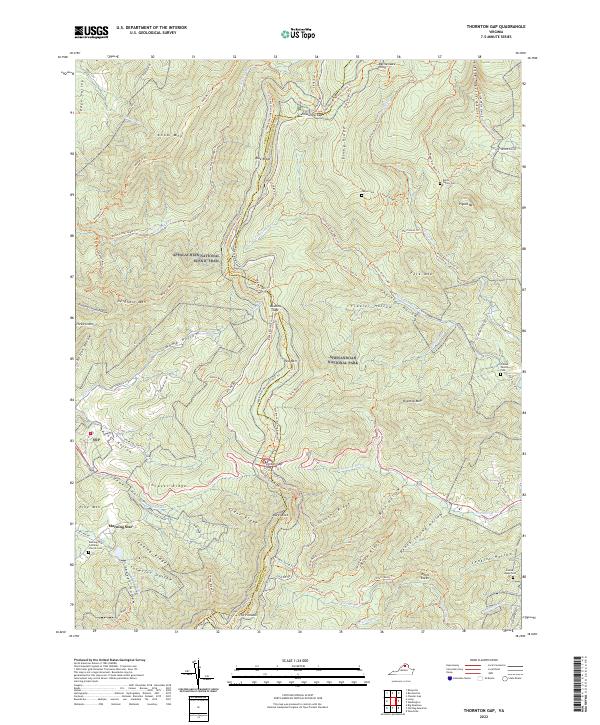 US Topo 7.5-minute map for Thornton Gap VA