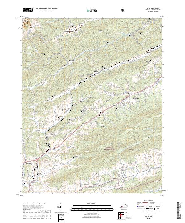 US Topo 7.5-minute map for Tiptop VA