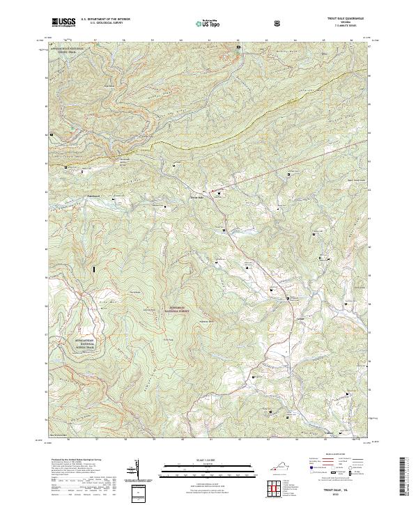 US Topo 7.5-minute map for Trout Dale VA