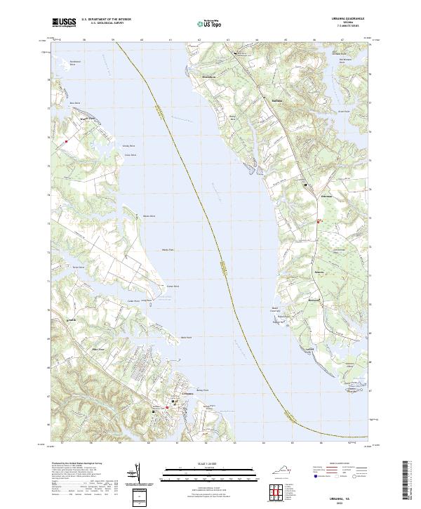 US Topo 7.5-minute map for Urbanna VA