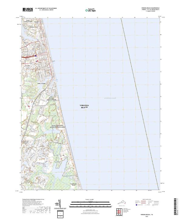 US Topo 7.5-minute map for Virginia Beach VA