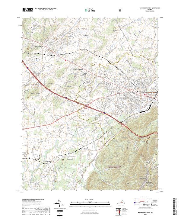 US Topo 7.5-minute map for Waynesboro West VA