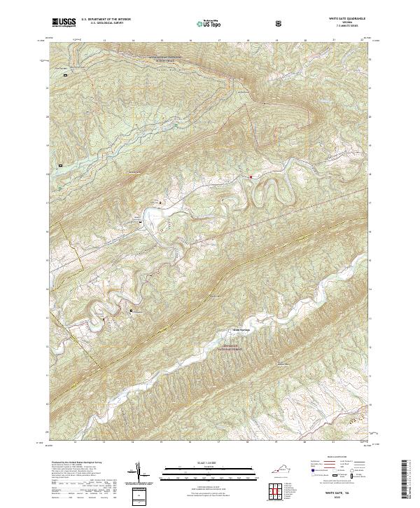 US Topo 7.5-minute map for White Gate VA