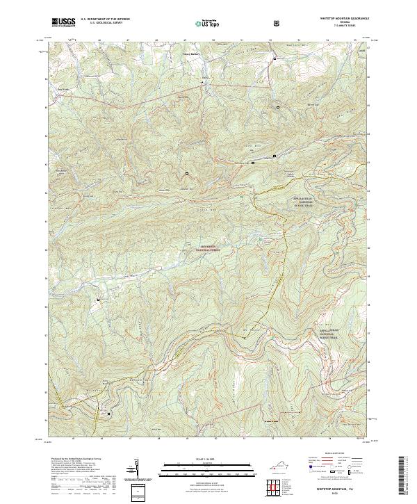 US Topo 7.5-minute map for Whitetop Mountain VA