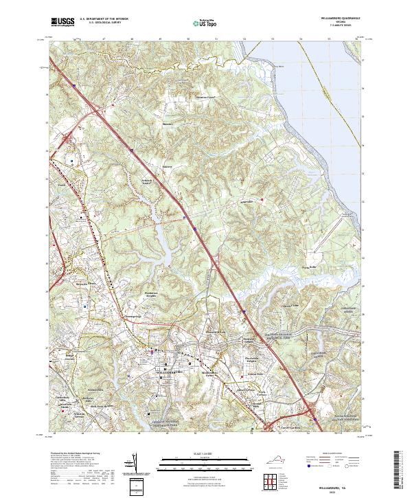 US Topo 7.5-minute map for Williamsburg VA